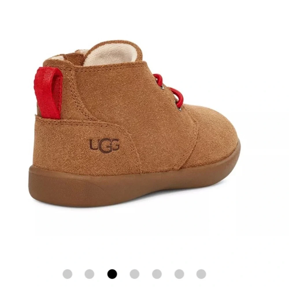 UGG Kids Chestnut Suede Walker with Red Laces
